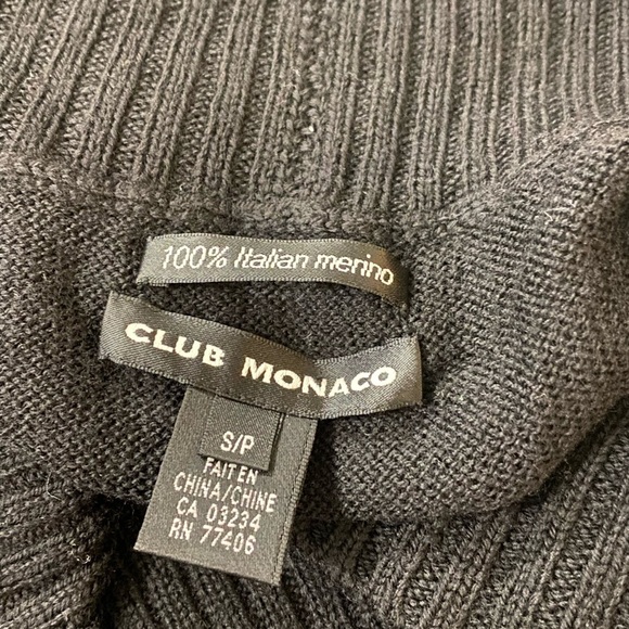 CLUB MONACO double-breasted draped shawl collar tunic sleeve  less top size S - Picture 6 of 6